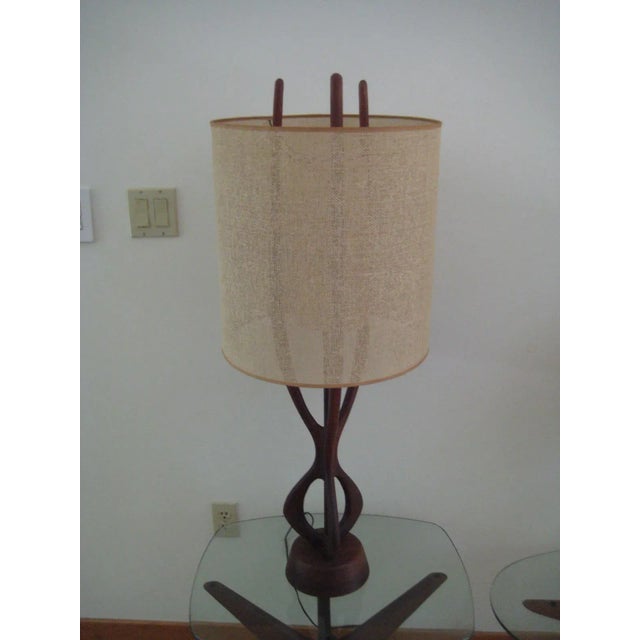 Pearsall Large Walnut Sculptural Lamp 1960s For Sale - Image 11 of 11