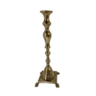 Vintage Tall Brass Candlestick For Sale