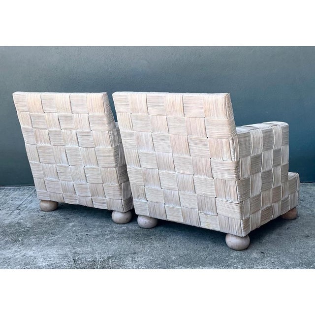 Vintage Woven Rattan Sofa After John Hutton for Donghia For Sale - Image 9 of 12