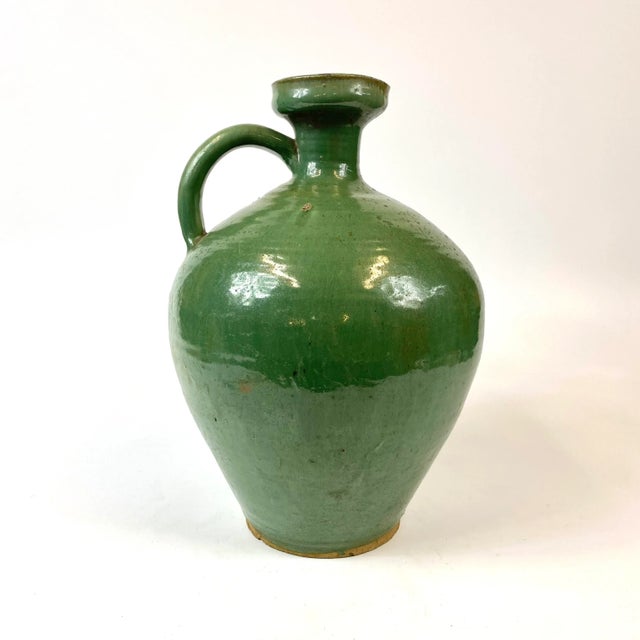 19th Century Chinese Tall Green Ceramic Jug For Sale - Image 10 of 10