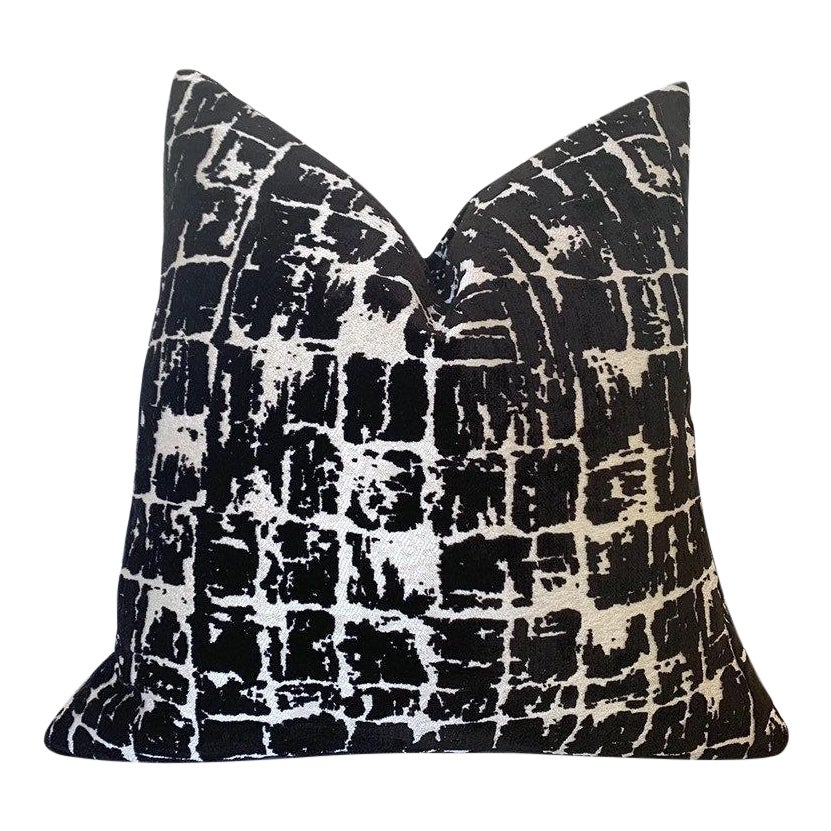 Abstract Black Velvet Pillow Cover 20x20 Chairish