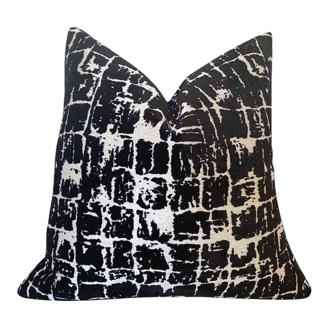 Abstract Black Velvet Pillow Cover 20x20 Chairish