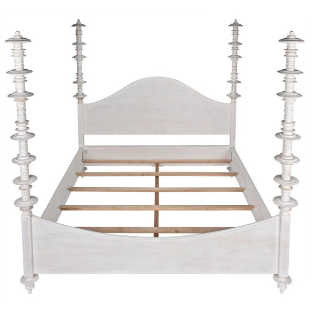 Noir NOIR Ferret Bed, Eastern King, White Wash For Sale - Image 4 of 12