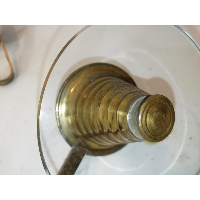 Mid-Century Modern Vintage Italian Glass and Brass Coat Rack from Fontana Arte, 1950s, Set of 4 For Sale - Image 3 of 12