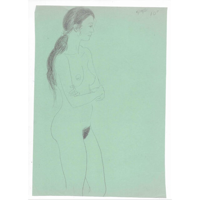 Figurative 1981 James Bone Female Nude Drawing For Sale - Image 3 of 3