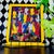 Wood Signed Haitian Market Scene Folk Art Painting in Yellow Frame, 26" For Sale - Image 7 of 11