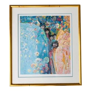 1990s Framed Art Print “Faces” For Sale