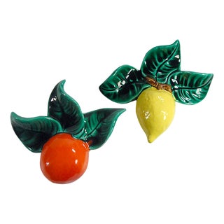 French Ceramic Fruits by Albert Ferlay for Vallauris, 1970s, Set of 2 For Sale