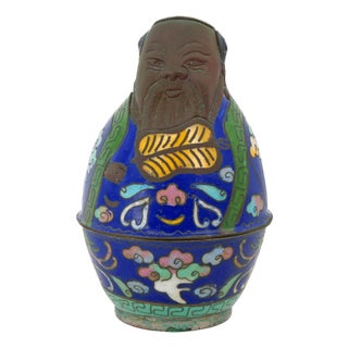 Antique Chinese Yi Xing and Cloisonne Box Circa Late Qing For Sale