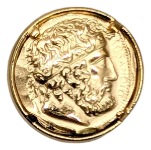 Vintage 1980 Signed Napier Goldtone Greek Figure Dionysus Brooch