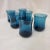 Mid-Century Small Blue Glasses With Curvy Shape- Set of 6 For Sale In Los Angeles - Image 6 of 8