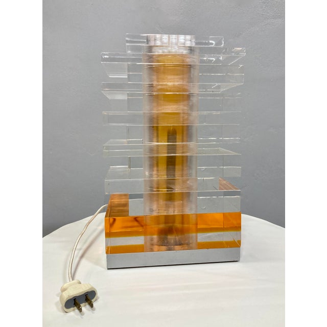 Transparent Rare 1960's Newlamp "Light Sculpture" Table Lamp For Sale - Image 8 of 10