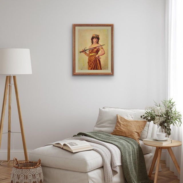 Charles Bellay, Salome with Bloodied Sword, 1860s, Watercolor on Paper, Framed For Sale - Image 11 of 18