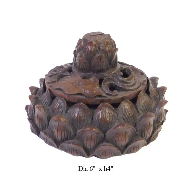 Chinese Bamboo Lotus Petal Box For Sale In San Francisco - Image 6 of 6