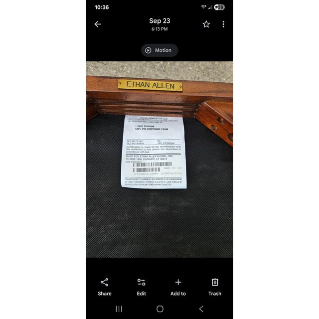 1990s Ethan Allen British Classics Empire Style Side Chairs – Pair For Sale - Image 12 of 12