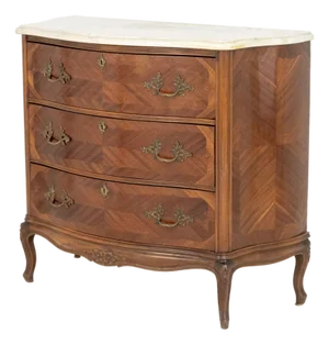 Louis XV Style Walnut Parquetry Commode