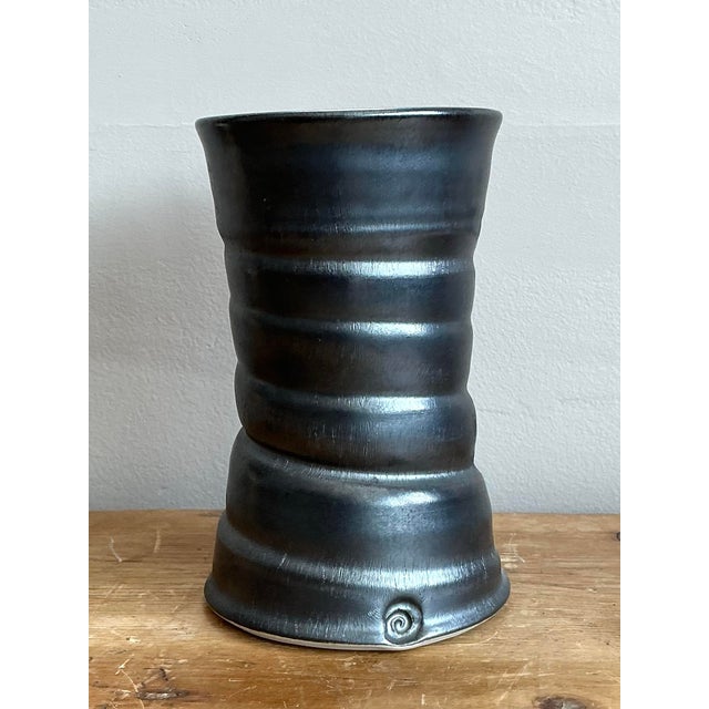 Late 20th Century Vintage Original Studio Pottery Vase For Sale - Image 5 of 12