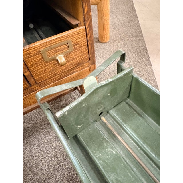 Antique Oak Index Card Size Us Treasury Dept. Cabinet Table For Sale - Image 15 of 15