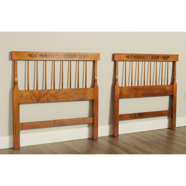 Hitchcock Solid Maple Pair Stenciled Twin Headboards Chairish