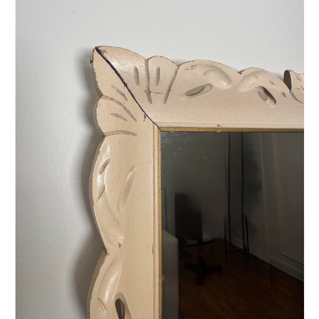 Scandinavian Mid Century Solid Wood Wall Mirror For Sale In Houston - Image 6 of 12