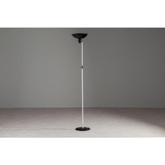 1950s Black Floor Lamp by J.J.M. Hoogervorst for Anvia, Almelo, Netherlands, 1950 For Sale - Image 5 of 15