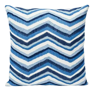 Schumacher Shasta Embroidery 20" Pillow in Blue