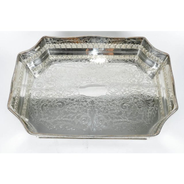 English Large English Plate Barware Serving Tray For Sale - Image 3 of 6