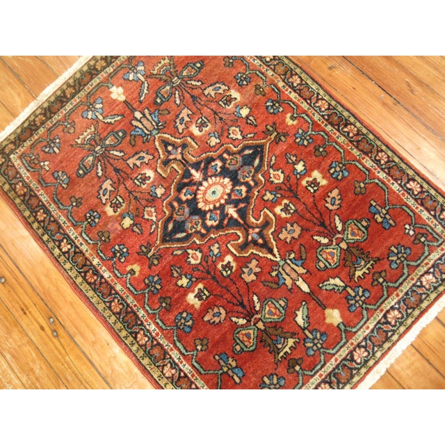 Late 19th Century Zabihi Collection Traditional Full Pile Mat Size Antique Sarouk Ferehan Rug For Sale - Image 5 of 6