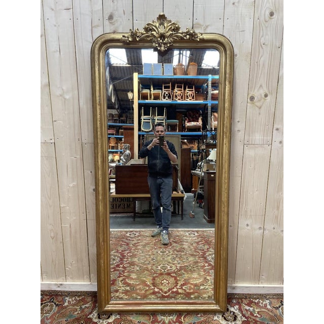 Louis Philippe Mirror with Pediment For Sale - Image 9 of 9