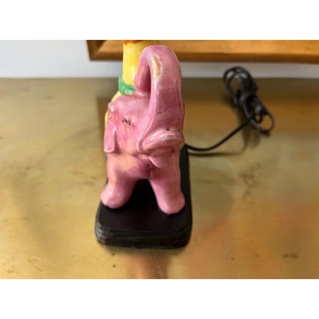 Porcelain Elephant Lamp & Shade, C1940 For Sale - Image 11 of 18