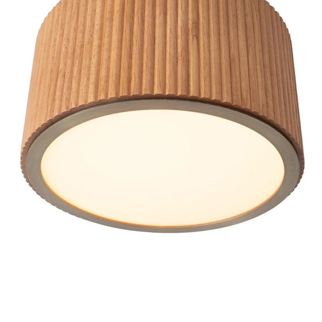 Mid-Century Modern Nova of California Tambo Semi-Flush Mount Ceiling Light - Natural Ash For Sale - Image 3 of 8