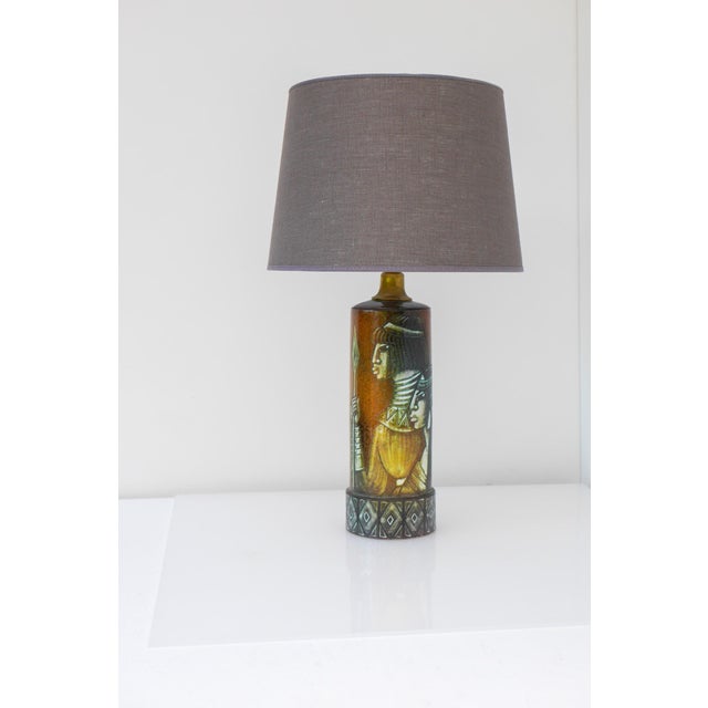 1970s Large Vintage Scandinavian Pottery Table Lamp by Bonnie Rehnqvist, 1970s For Sale - Image 5 of 16