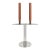 1980s Peter Maly for Wilkens Stainless Steel Two-Light Candelabrum For Sale