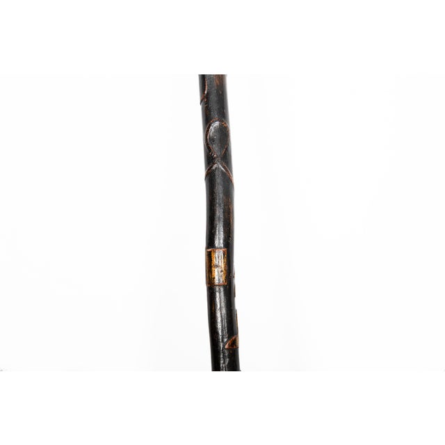 19th Century American Carved Folk Art Masonic Walking Stick Cane For Sale - Image 5 of 12