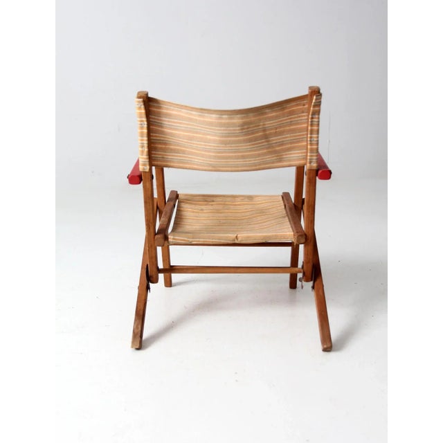Wood Mid-Century Children's Folding Camp Chair For Sale - Image 7 of 10