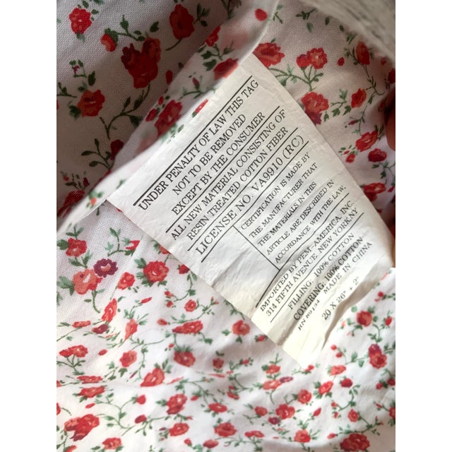 1990s Vintage 1994 Rustic Floral & Gingham Patchwork Twin Size Quilt & Sham For Sale - Image 5 of 12