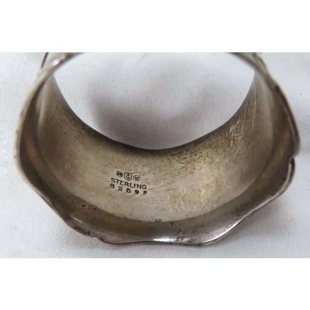 Classic Antique - Victorian Art Nouveau Flower Style Sterling Silver Napkin Ring by Gorham Silver Company For Sale - Image 10 of 13