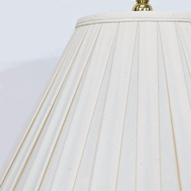 Elegant Oriental Accent Floral Ceramic Table Lamp With Classic Shade For Sale - Image 4 of 6