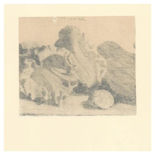 Giorgio Morandi, Still Life with Vase, Shells and Guitar, 1921-1957, Lithograph For Sale