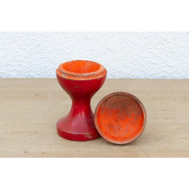 Mid 20th Century Vintage Red Indian Finial Box For Sale - Image 5 of 6