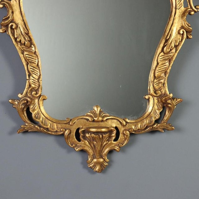 Glass Giltwood Mirror in the style of Barocchetto For Sale - Image 7 of 9