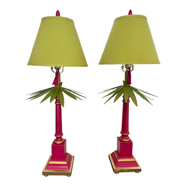 Vintage Palm Tree Lamps - a Pair For Sale