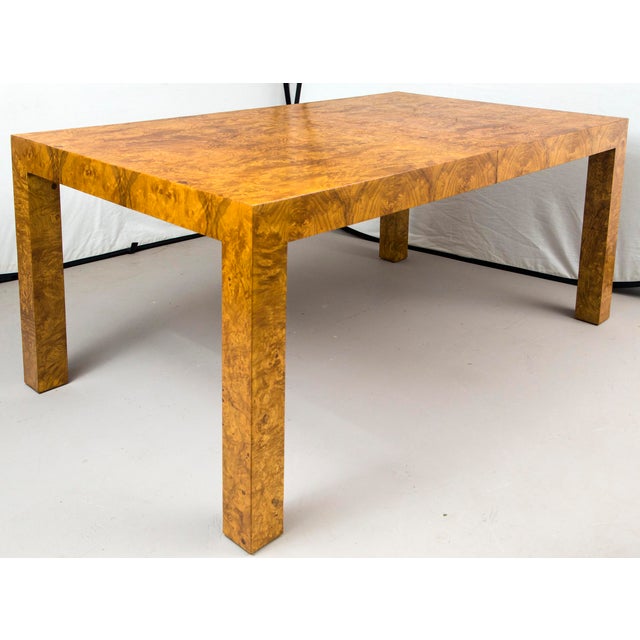 1960s Milo Baughman Burl Wood Dining Table With Two Leaves Chairish