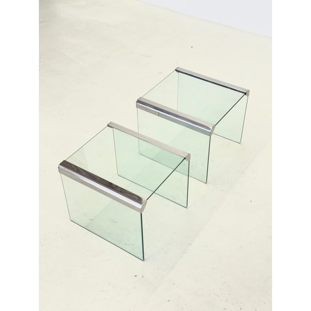Transparent Glass Side Tables by Pierangelo Gallotti for Gallotti & Radice, 1970s, Set of 2 For Sale - Image 6 of 9