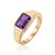 Contemporary Purple Amethyst Chunky Ring | Ribbed Unisex Engagement Ring | February Birthstone Ring Us 7 For Sale - Image 3 of 3