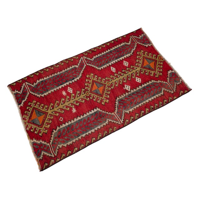 1960s Vintage Sumac Weave Turkish Kilim Rug For Sale - Image 6 of 14
