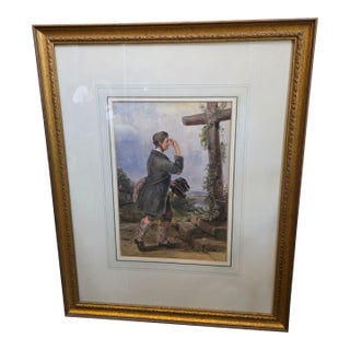 19th C Watercolor Painting by Henry Valter For Sale