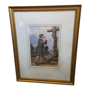 19th C Watercolor Painting by Henry Valter