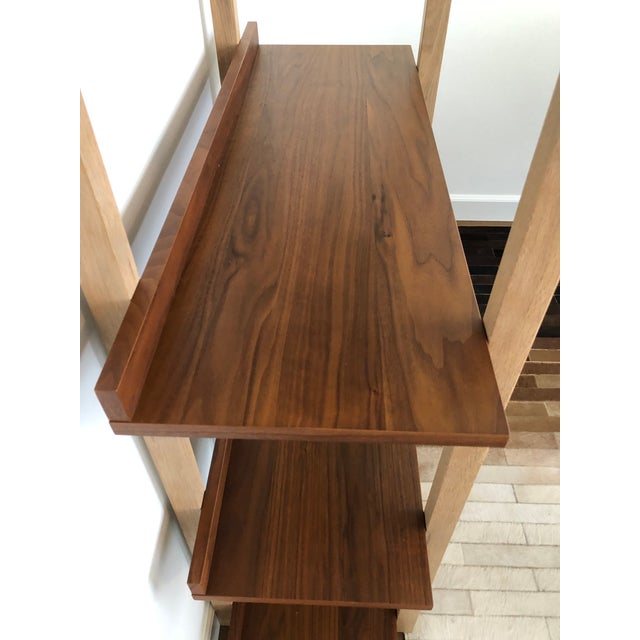 Mid-Century Modern CB2 Stax Walnut Bookcase | Chairish