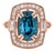 5.4Ct Blue Zircon Ring With Earth Mined Diamonds: Solid 14k Gold, Cushion 10x7mm, Size 6.75 For Sale